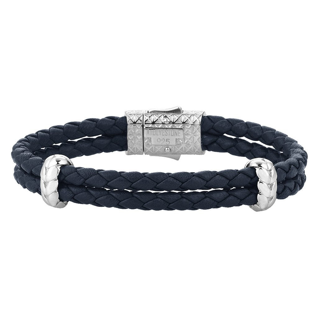  Atolyestone Elements - Solid Silver- Leather Bracelets- ATOLYESTONE- aststaj