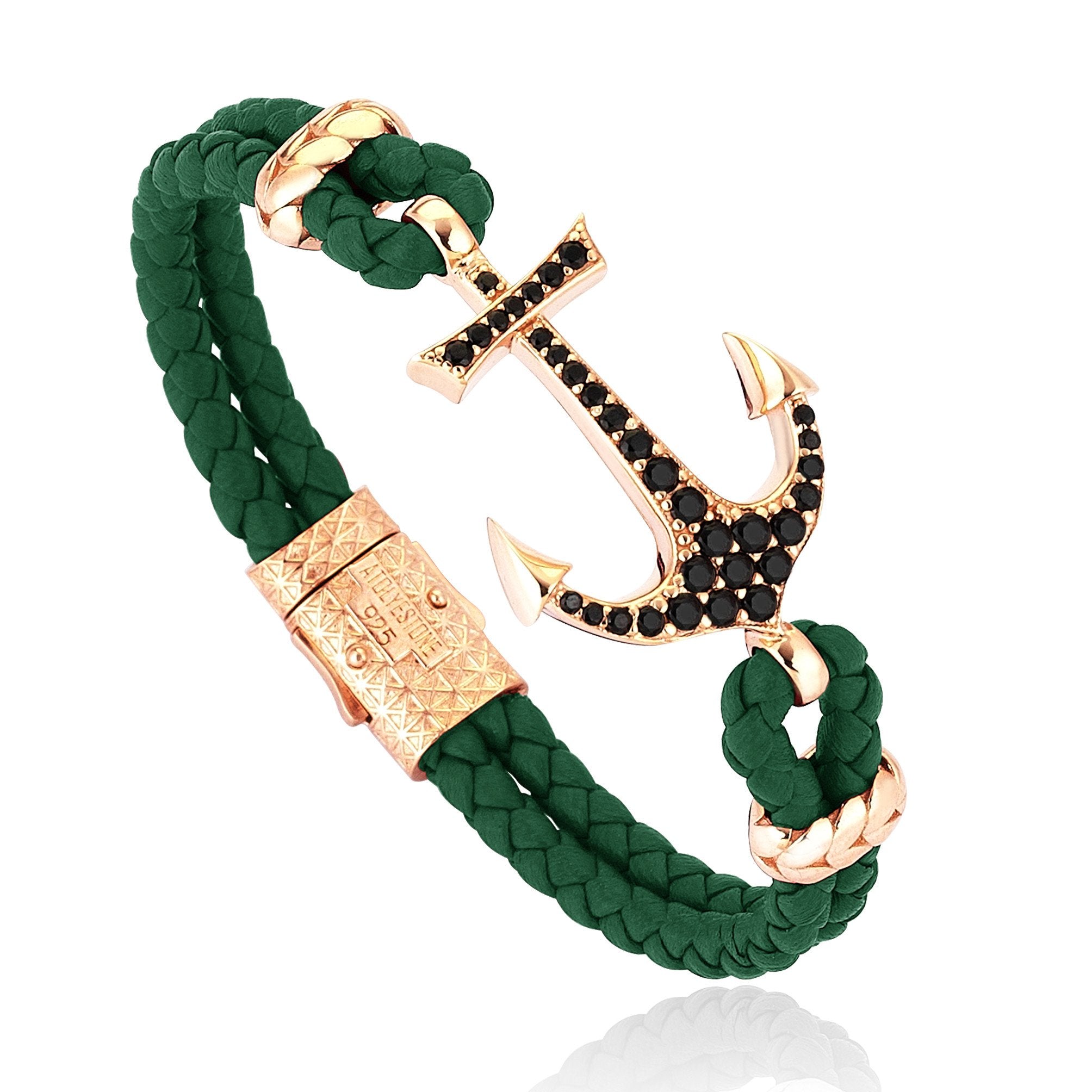  Anchor Leather Bracelet - Silver- Leather Bracelets- ATOLYESTONE- aststaj