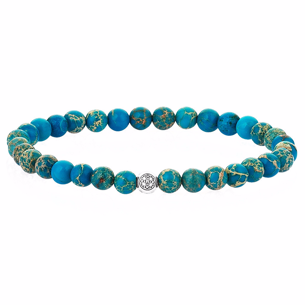  Atolyestone Jasper Essentials - Solid Silver- Beaded Bracelets- ATOLYESTONE- aststaj